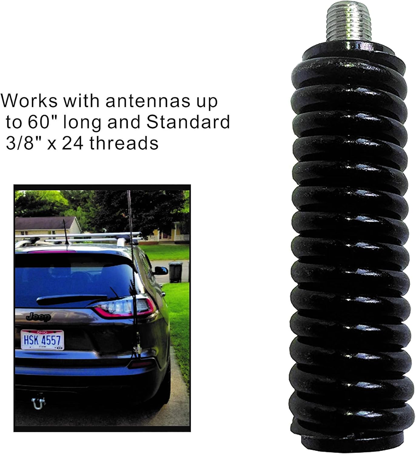 Marketty Black SS-3H Heavy Duty Stainless Steel Antenna Spring: GPS & Navigation