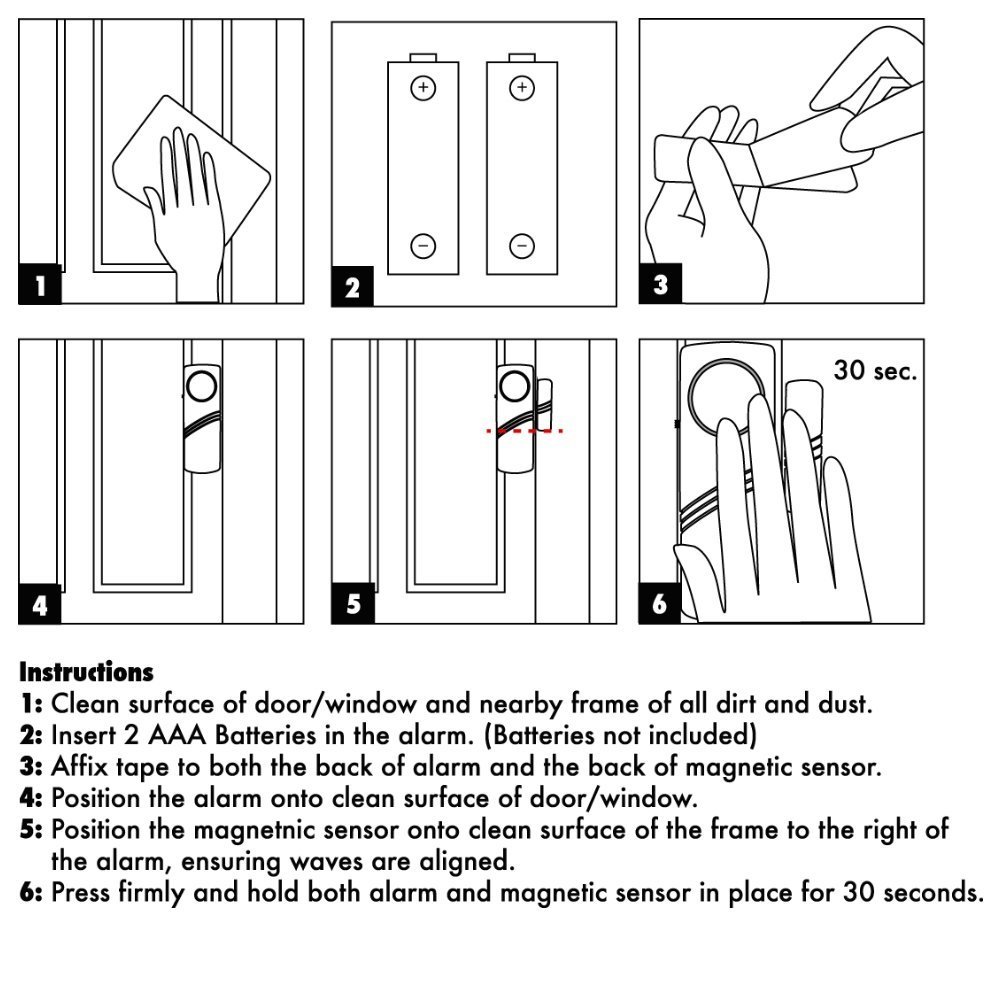 Amazon Com Wireless Door Alarm Window Alarm With Magnetic Sensor Magnets  For Entry Door Security Security Alarm Window Sensor Wiring Diagram