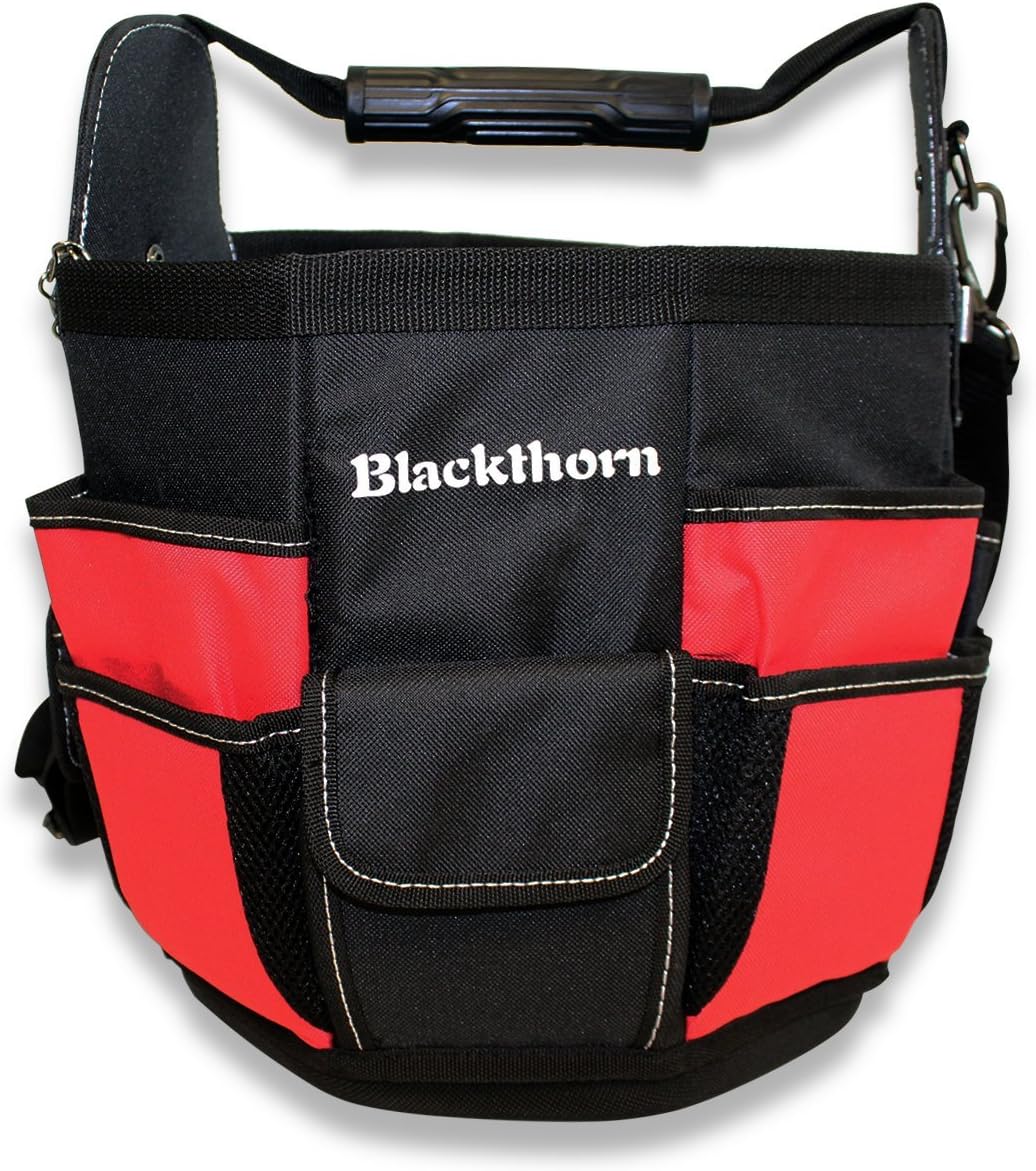 Blackthorn TuffTec 11.5 Inch Heavy Duty Bucket Tool Bag with Reinforced Carry Strap & Easy Access Wide Mouth