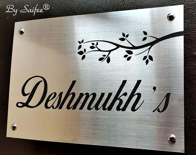 Buy Saifee Home Door Name Plate Acrylic, Laser Engraved
