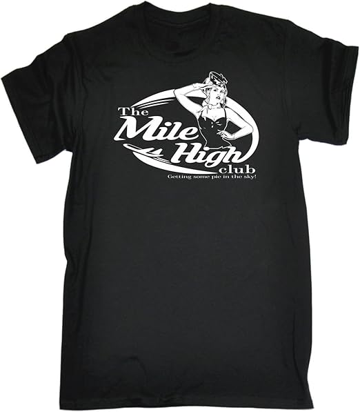 123t Funny Novelty Men's The Mile High T-Shirt: Amazon.co.uk: Clothing