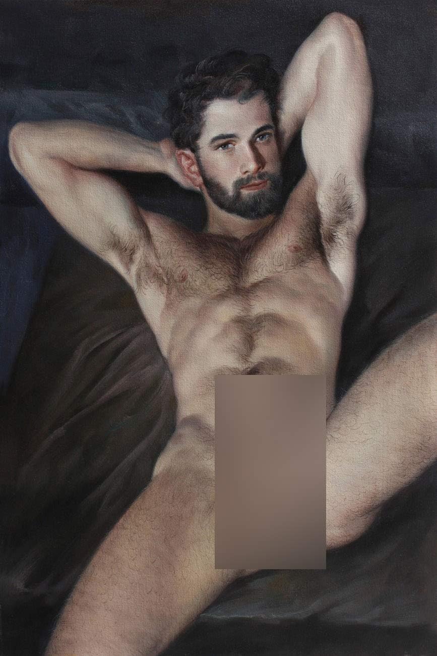 Amazon Com Art Prints Hairy Men Nude Male Canvas Transfer From