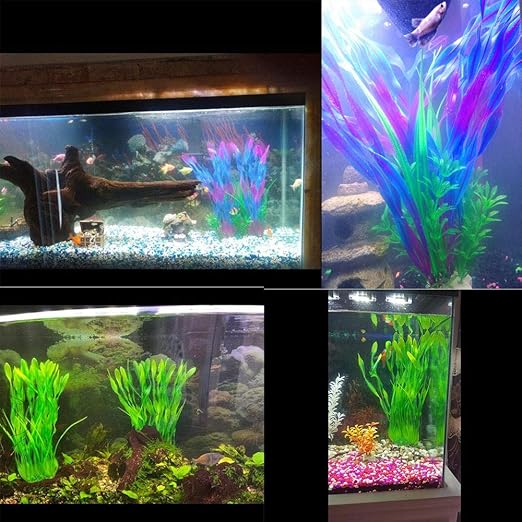 lele Plantas de acuario grandes Plantas de plástico artificial ...