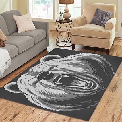 Amazon Com Interestprint Area Rug 7 X5 Angry Bear Carpet For