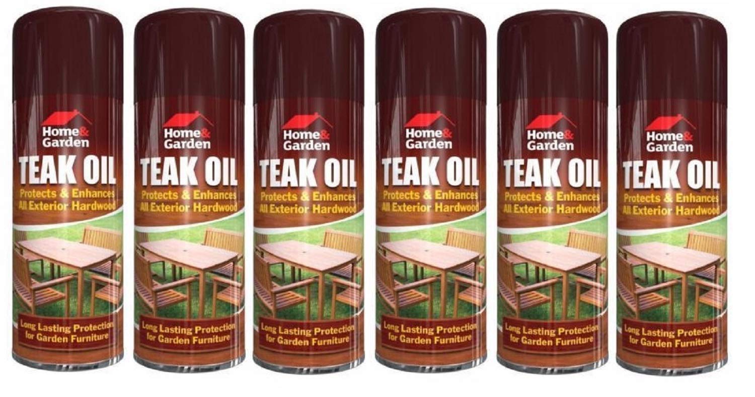 6 x Teak Oil Exterior Hardwood / Softwood Garden Furniture Spray Can