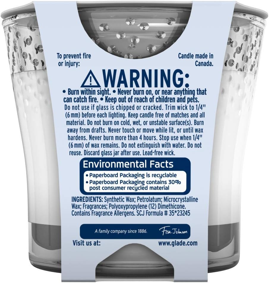 Glade Candle Jar, Air Freshener, Sheer Vanilla Embrace, 3.4 Oz: Health & Personal Care