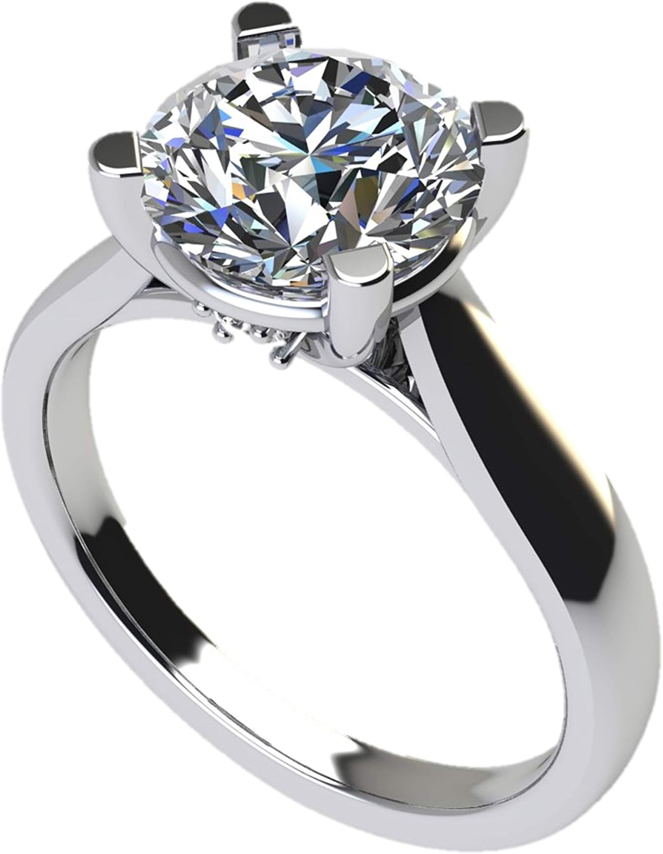 Sterling Silver Round Brilliant Cut Lucita Solitaire Engagement Wedding Ring Made with Pure Brilliance Swarovski Zirconia