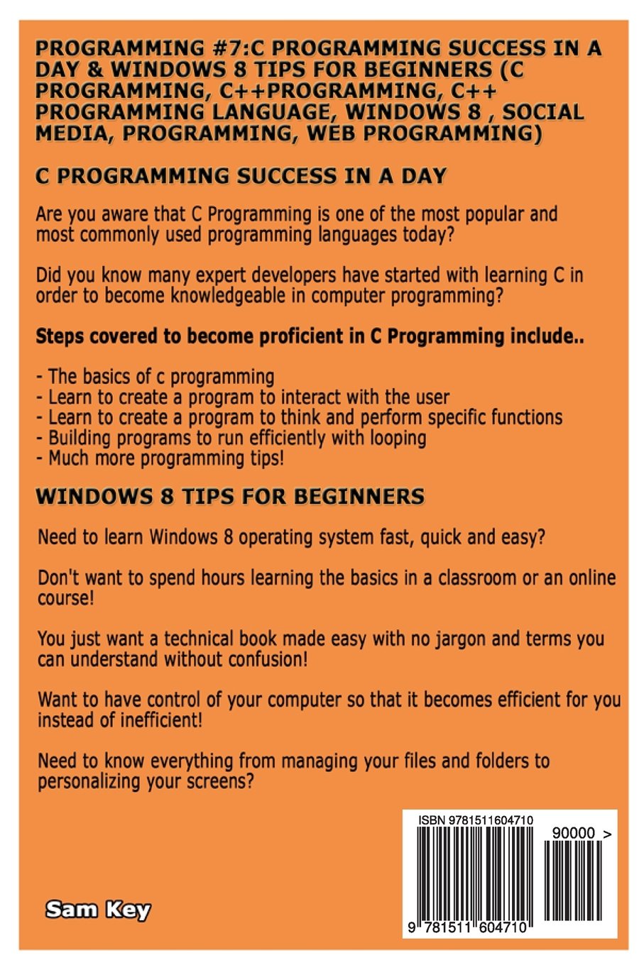 Amazoncom C Programming Success In A Day Windows 8 Tips - 