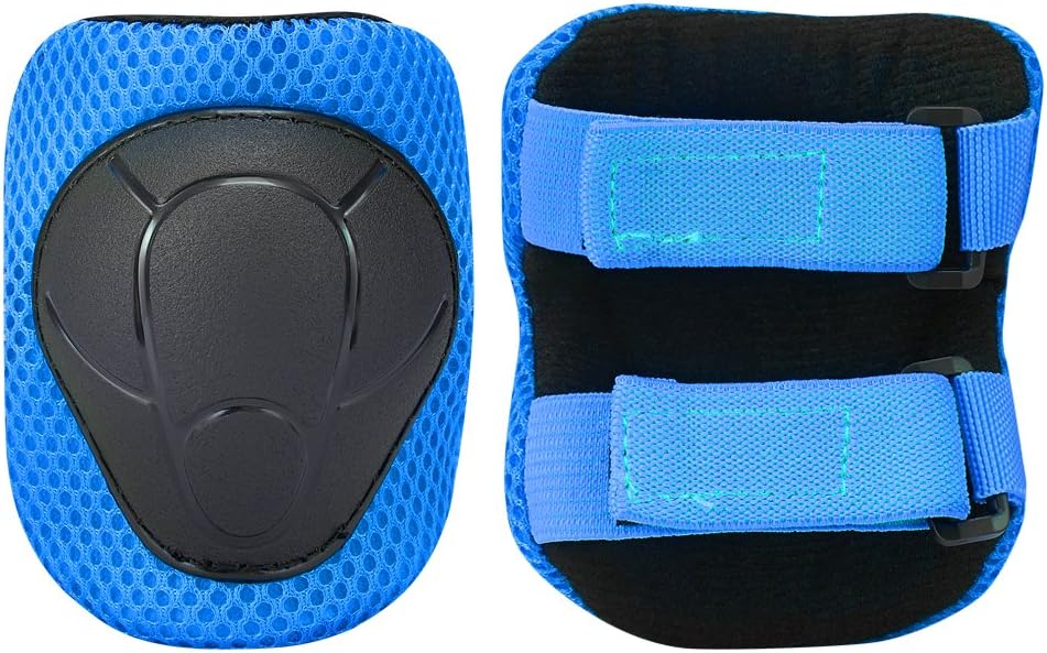 Sports Protective Gear Safety Pad Safeguard (Knee Elbow Wrist) Support Pad Set Equipment for Kids Roller Bicycle BMX Bike Skateboard Protector Guards Pads (Blue) : Sports & Outdoors