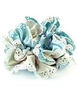 (ナチュラルベリー)Natural Berry サテンレースボリュームシュシュ ヘアゴム ダブルカラー 2トーン 2色 バイカラー