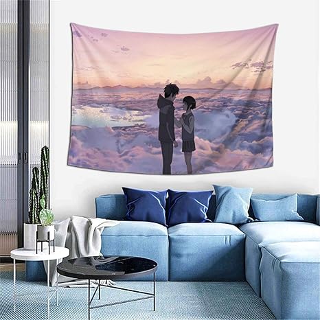 Amazon Co Jp 宮水 三葉 5 おしゃれプリント タペストリー 壁掛け 高級写真のタペストリー 多機能 ホーム装飾 部屋 窓 ポスター 大きいサイズ布ポスター 背景布 布を掛ける 壁紙 個性ギフト 布 ホーム キッチン