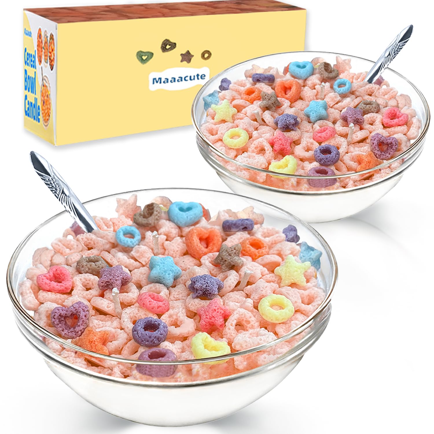 Photo 1 of 2 Pack Vanilla Cereal Bowl Candles Gifts for Women?Scented Soy Wax Candles for Home Scented, Birthday Gifts for Girlfriends,Unique Cute Candles for Christmas, Mother's Day