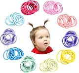 Hanyousheng 200 Pieces Multicolor Hair Ties 2mm 25mm No Crease Elastic Hair view 1