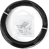 BLUEWING 50/100yd Outrigger Line Rigging Kit Mono with 20pcs/40pcs Aluminum Sleeve Crimps and 1.9mm 400LB Test Monofilament Fishing