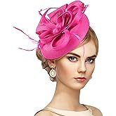 Zinniday Women 2026 Derby Hat - Classic Victoria Kentucky Fascinator 1920s Tea Party Hats with Hair Clip for Lady Woman