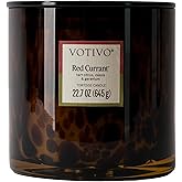 Votivo Red Currant Tortoise Scented Candle | 22.7 oz Soy Wax Blend | Decorative Home Decor Tortoise Shell Pattern | 100 Hour Burn Time