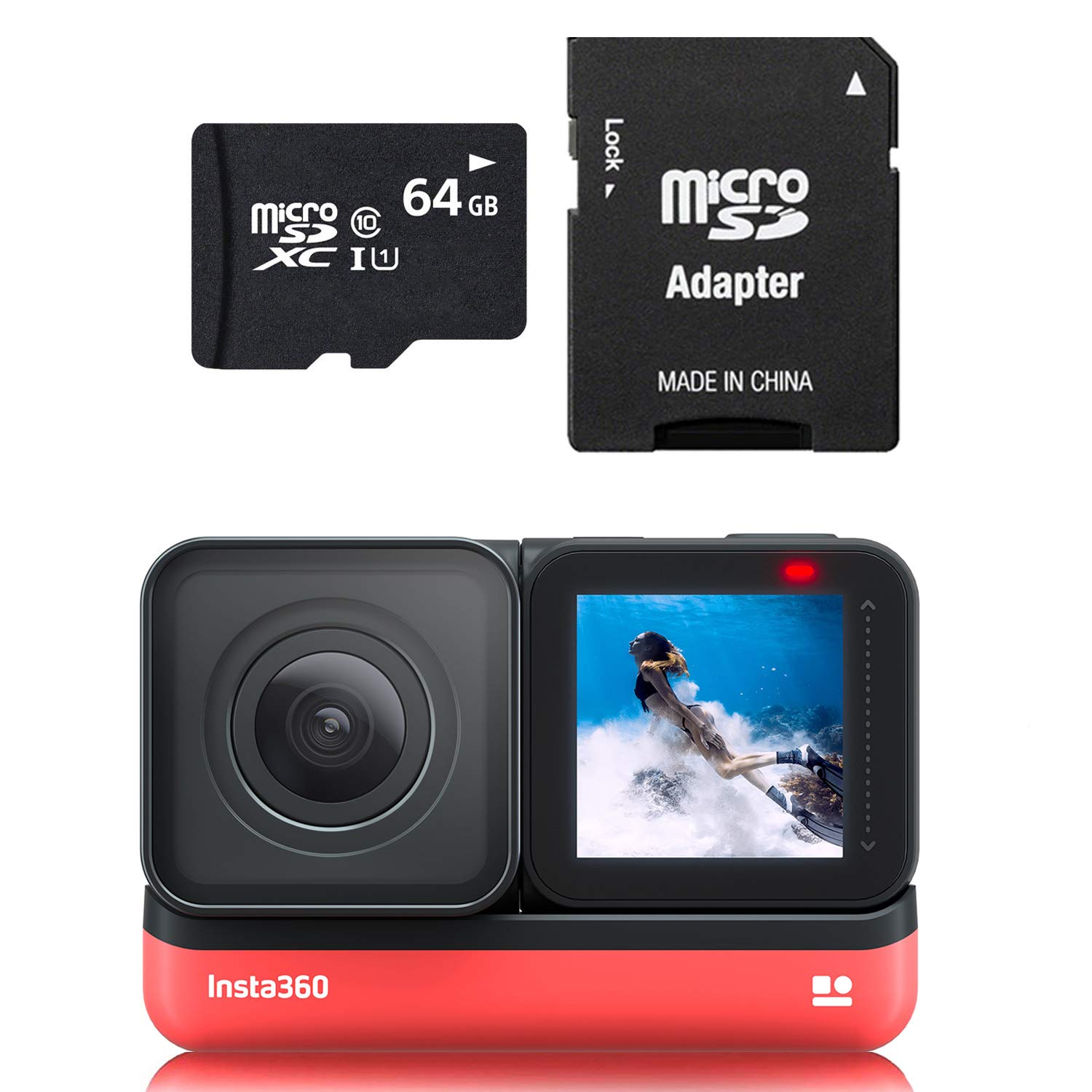 Insta360 ONE R 4K 64GB Edition UK with 4K Wide Angle Lens Mod plus 64GB Memory Card