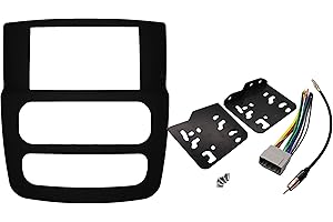 CUSTOM INSTALL PARTS Radio Stereo Double Din Navigation Black Bezel Installation Kit Compatible with Dodge Ram (1500, 2500, 3500) (2002 2003 2004 2005)