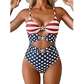 Eomenie Sexy One Piece Swimsuit for Women Cutout Monokini Bathing Suit Starfish Beach Resort Swimwear