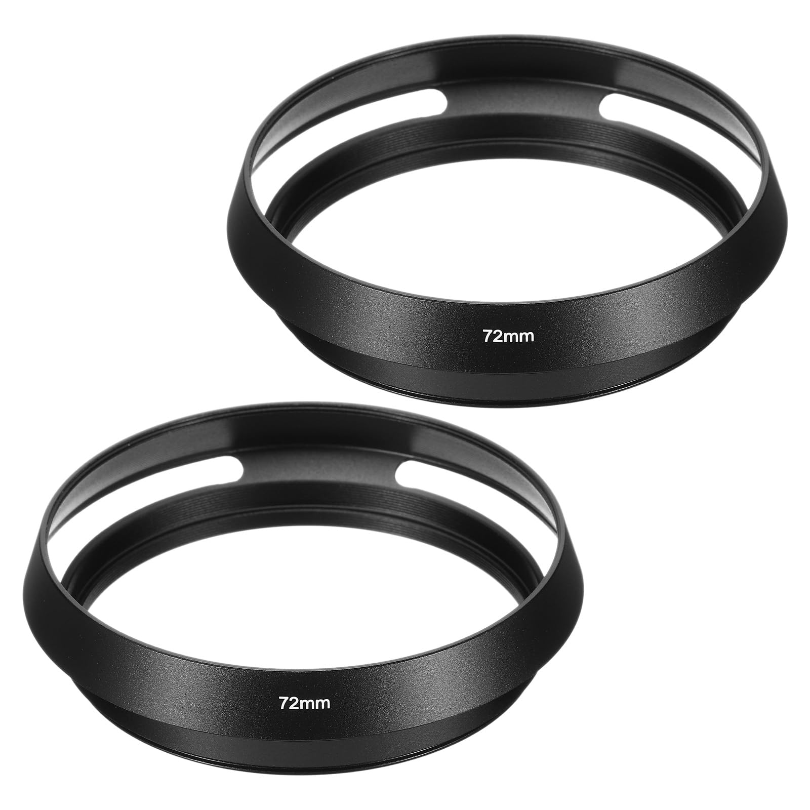 PATIKIL 72mm Lens Hood, 2Pcs Standard Vented Matte Surface Anti-reflective Inside Hollow Lens Hood for Universal Camera Lens, Black for Nikon, for Fujifilm, for Pentax, for Leica