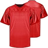 MESOSPERO Blank Practice Football Jersey Mesh Athletic Sports Football T-Shirt Black White Red