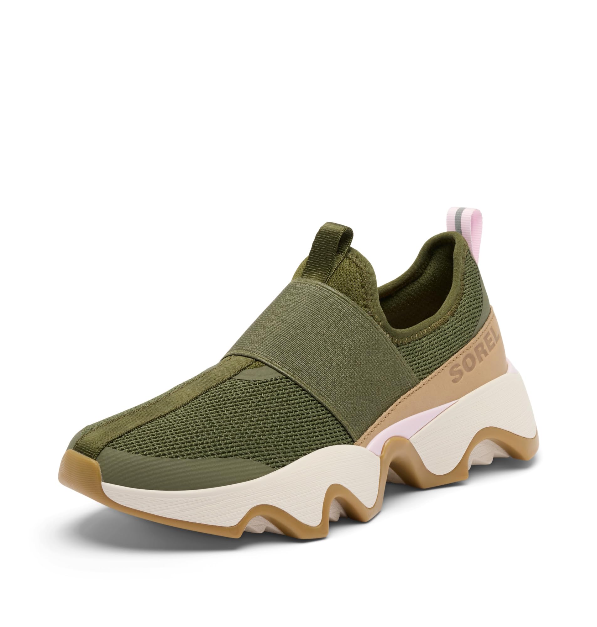 Sorel Women’s Kinetic Impact II Strap Sneaker, Utility Green/Pink Dawn, 9.5