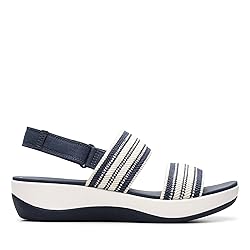 Clarks Women's Casual Sandal, Navy Multi, 7.5 Wide