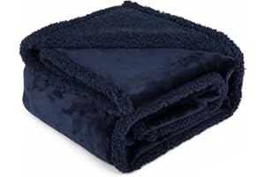 ZAKAPAWS Waterproof Dog Blanket for Large Dogs - Reversible Washable Pet Blanket, Soft Sherpa Fleece Furniture Protector, Cat