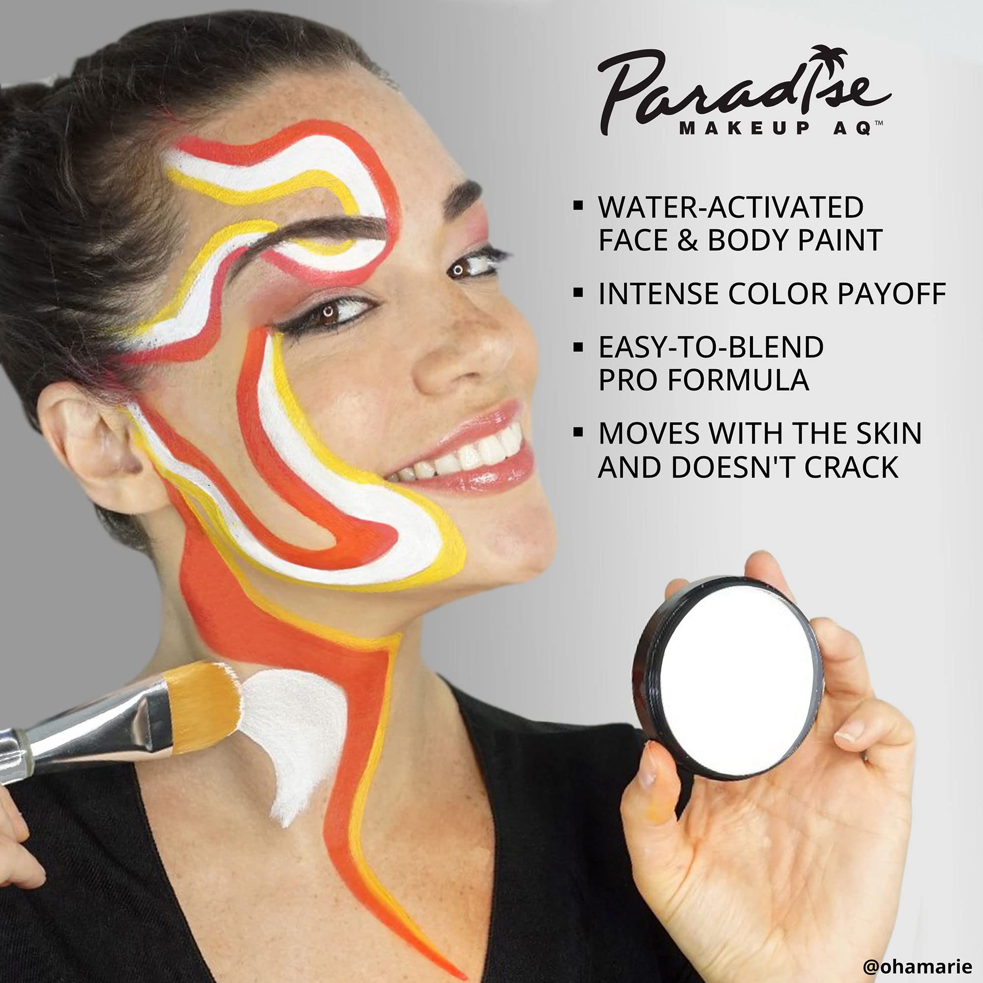 Mehron Makeup Paradise Makeup AQ Pro Size | Stage & Screen Performance, Face & Body Painting, Beauty, Cosplay, and Halloween | Water Activated Face Paint, Body Paint 1.4 oz (40 g) - Black