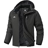 MAOYSSEN Men’s Winter Ski Snow Jacket - Warm Fleece Lined Parka, Water-Resistant Raincoat For Cold Outdoor Sports