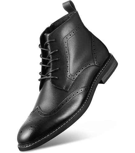 Men\'s Dress Ankle Boots Wingtip Brogue Lace-Up Zipper Oxford Derby Men main image 4