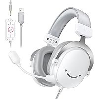 Fifine PC Gaming Headset, USB Headset with 3.5mm Audio Jack, 7.1 Surround Sound Wired Over-Ear Headset with Microphone, Contr