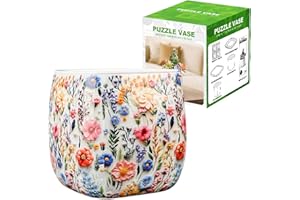 3D Puzzle Vase for Adults and Kids DIY Curved Plastic Puzzle Jar Succulents Flower Vase for Flower Arrangements and Home Deco