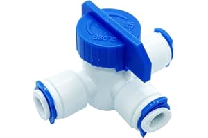 ZIGZAGSTORM Auto Top Off 3 Way Ball Valve 1/4 inch Input 1/4 inch Output Push Connect for Reverse Osmosis Water Filter System