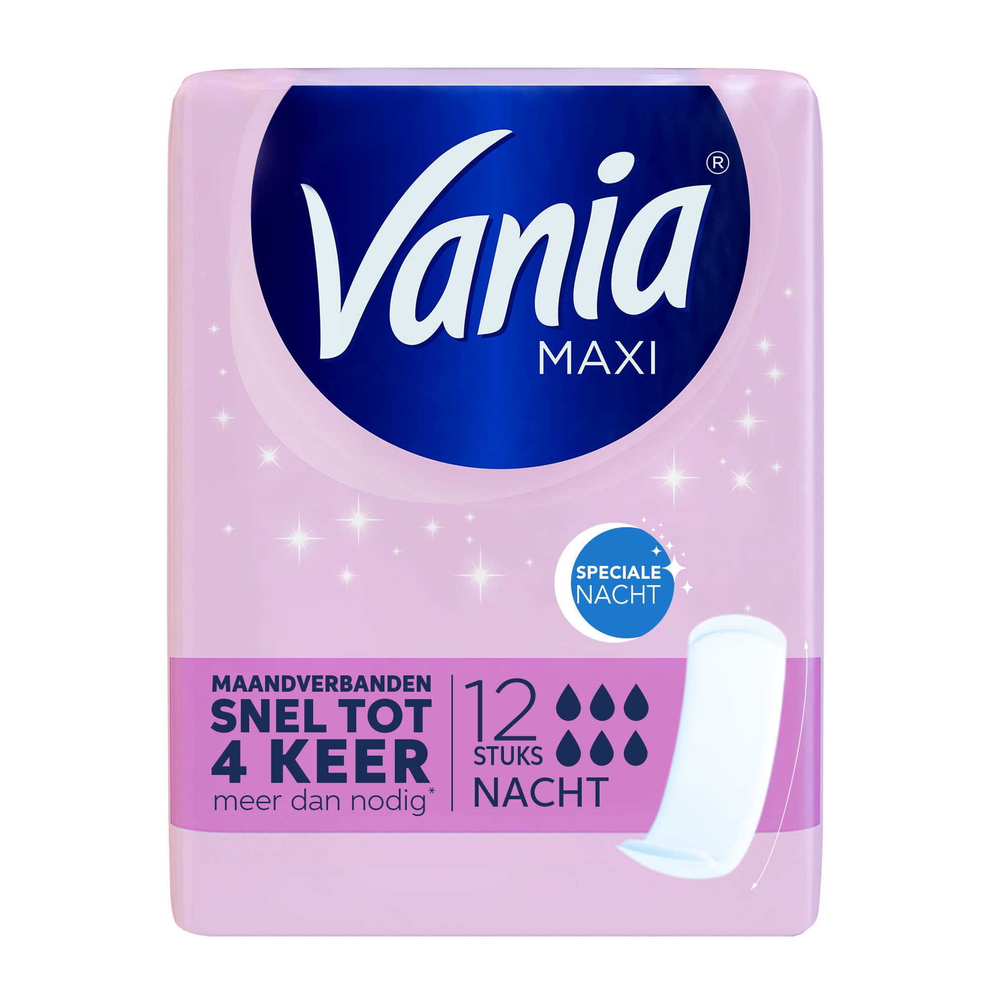 Vania Maxi Nuit Periodic Napkins, 1 Pack of 12 Pieces