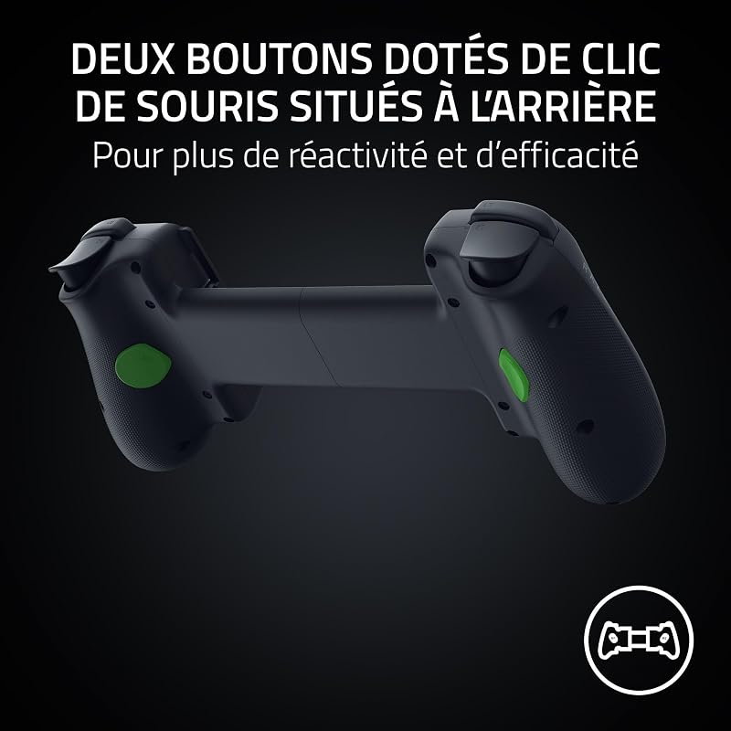 Kishi V3 - Contrôleur mobile de taille normale pour iPhone et smartphones Android - USB-C - sticks analogiques anti-dérive - 12 boutons (Sensa HD Haptics, Nexus Game Launcher) Noir