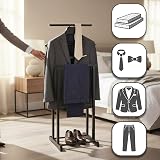 HAKU Valet Stand Black Solid Wood 47 cm W x 102 cm H x 36 cm D Traditional view 3
