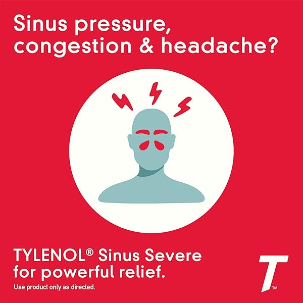 TYLENOL SINUS + HEADACHE DAYTIME NON-DROWSY RELIEF CAPLETS, ACETAMINOPHEN 325MG, NASAL DECONGESTANT FOR SINUS PRESSURE, HEADACHE & NASAL CONGESTION RELIEF, 24 CT