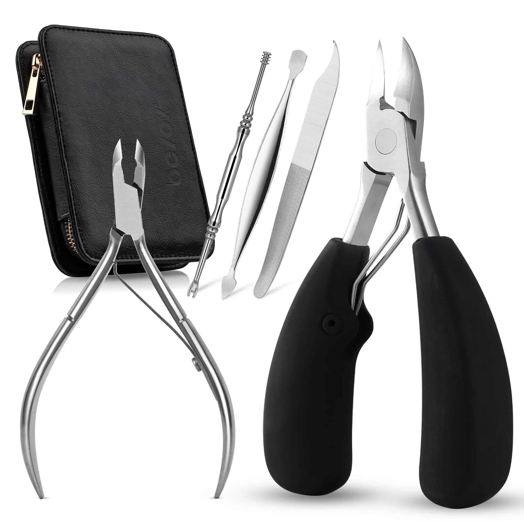 BEZOX Toenail Clippers for Thick and Ingrown Nails, Professional Podiatrist Toenail Nipper for Seniors，Chiropodist Style Toe Nail Clipper Large Heavy Duty & Easy Grip Rubber Handle Toenails Trimmer