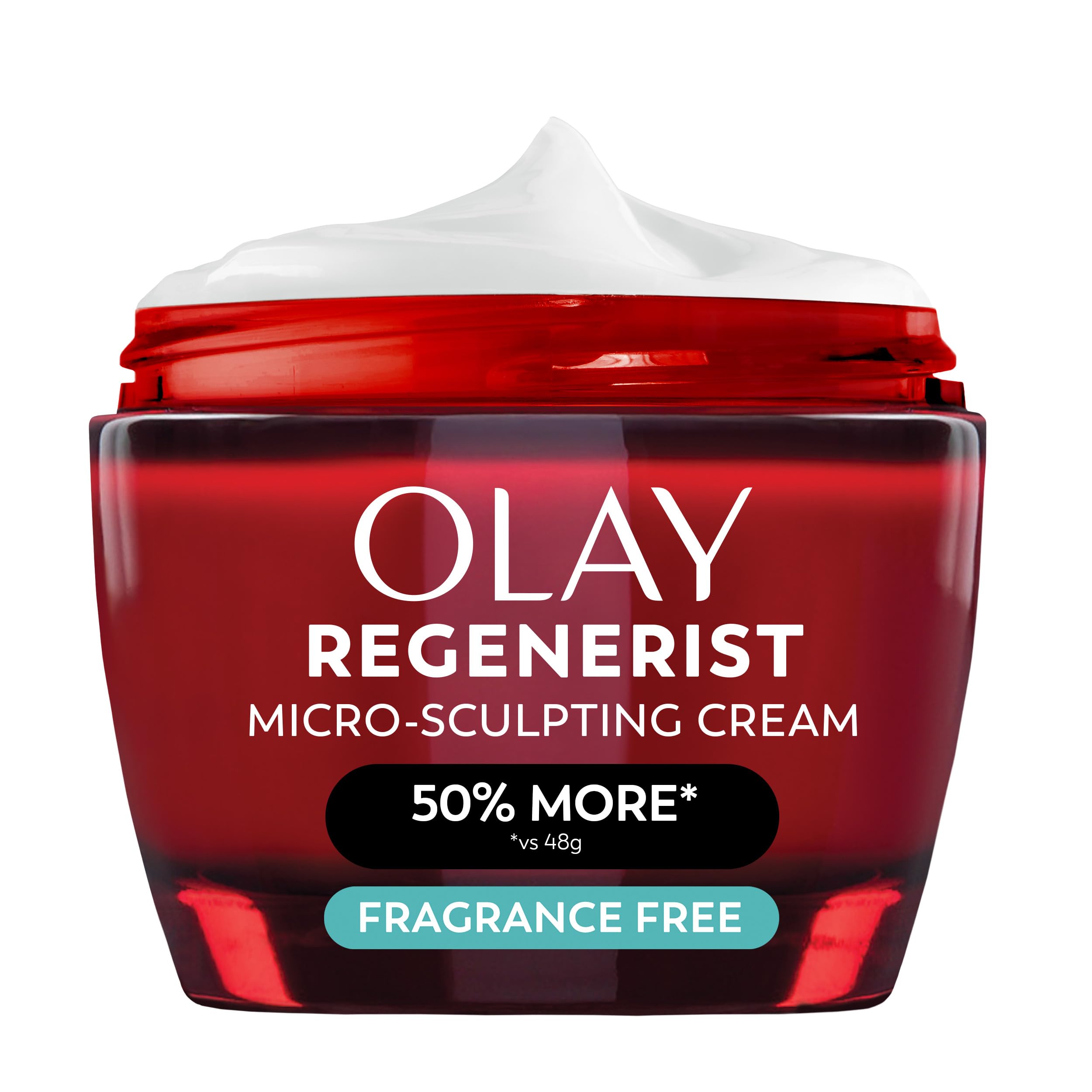 Olay Face Moisturizer, Regenerist Micro-Sculpting Cream for Women, Fragrance-Free - Anti-Aging, Anti-Wrinkle, Firming Skin Care - Triple Collagen Cream, Peptide, Hyaluronic Acid, Niacinamide, 2.6oz Image