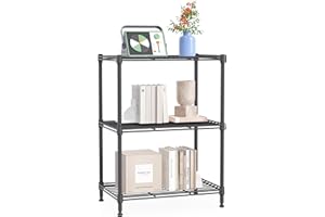 IZEUK 3 Tier Shelf, Heavy Duty Steel Wire Shelving Unit for Home, Kitchen, Laundry Room Organization, Office Storage Rack (17.7" W x 11.8" D x 26.3" H, 450LBS, Grey)