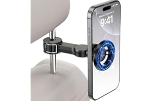 JDHDL for Magsafe Car Headrest Phone Holder, 6 lb Strong Magnetic Force Headrest Phone Holder Car Mount for All Phone iPhone 