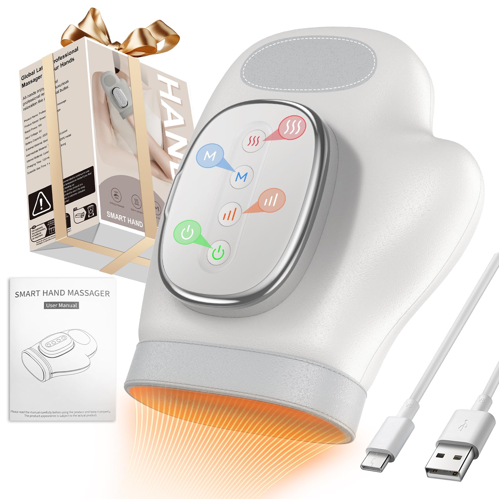 Photo 1 of YNSZAS Professional Hand Massager with Heat Compression Therapy, 3 Massage 4 Temperatures 5 Compression Pain Relief Glove, Arthritis & Wrist Carpal Tunnel Neuropathy Circulation, Gifts for Women/Men