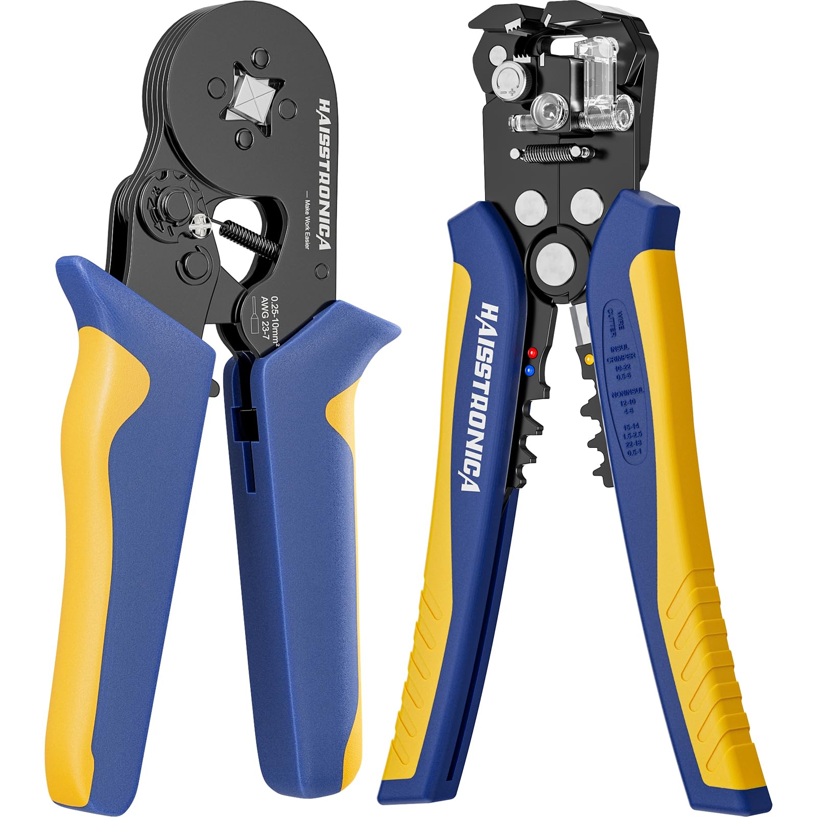 Photo 1 of haisstronica Ferrule Crimping Tool Kit, AWG 24-10 Automatic Wire Stripper with AWG 23-7 Wire Crimper For Ferrule Connectors