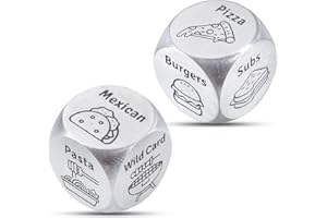 FOOZDEEVAAQ 2 PCS Food Dice Game Christmas Stocking Stuffers Santa Swap Gift Exchange Dices Exchange Dices Game White Elephant Food Decision Dice for Couple Valentine Gifts for Girlfriend Boyfriend