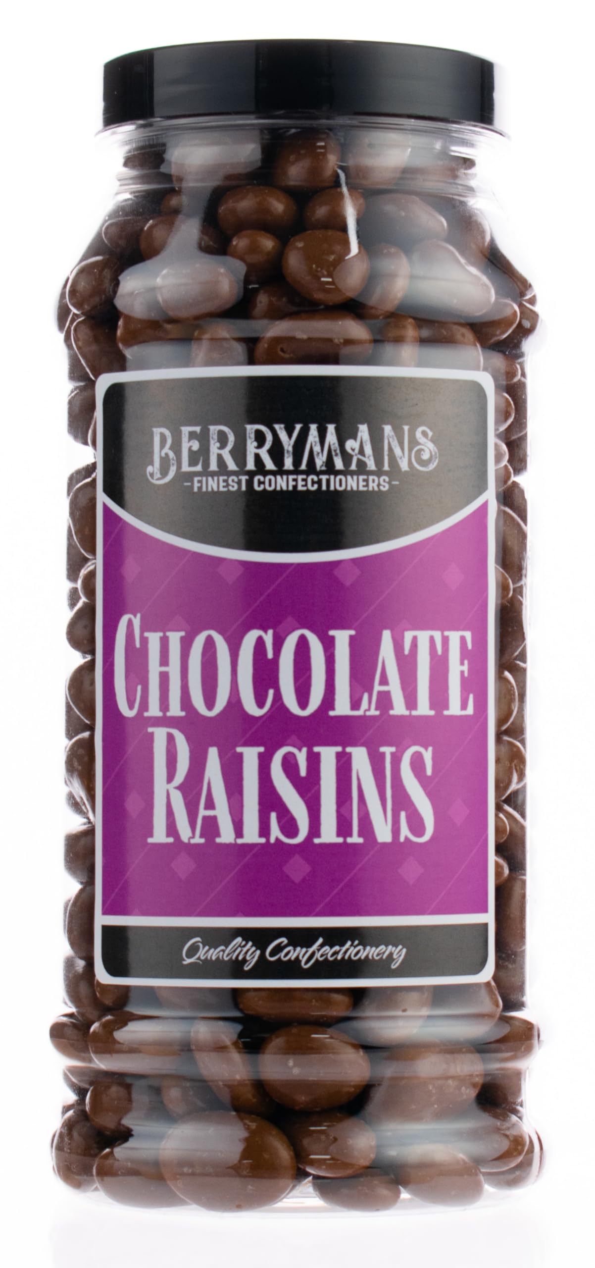 Original Chocolate Raisins Chocolate Covered Raisins Retro Sweets Gift Jar By Berrymans Sweet Shop - Classic Sweets, Traditional Taste.