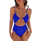 Blooming Jelly Womens One Piece Swimsuit Tummy Control Bathing Suit Sexy Slimming Flattering Cute Cheeky High Cut Swimwear
