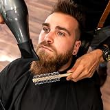 BESTOOL Small Round Beard Brush for Short to Medium Hair Natural Finish view 5