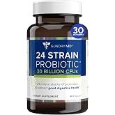 Gundry MD&reg; 24 Strain Probiotic, 30 Billion CFU, 30 Capsules | Gut Health Support &amp; Digestive Balance, Reduced Gas &amp; Bloating, Lactobacillus and Bifidobacterium, 1 Daily Capsule