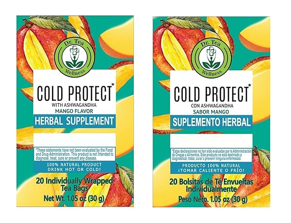DR. TEA COLD PROTECT TEA WITH ASHWAGANDHA – MANGO FLAVOR – 20 TEA BAGS